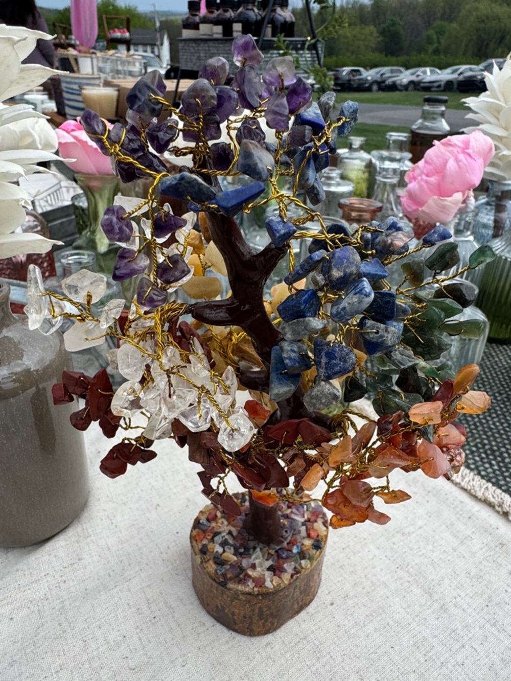 Handcrafted Multi-Color Gemstone Tree of Life